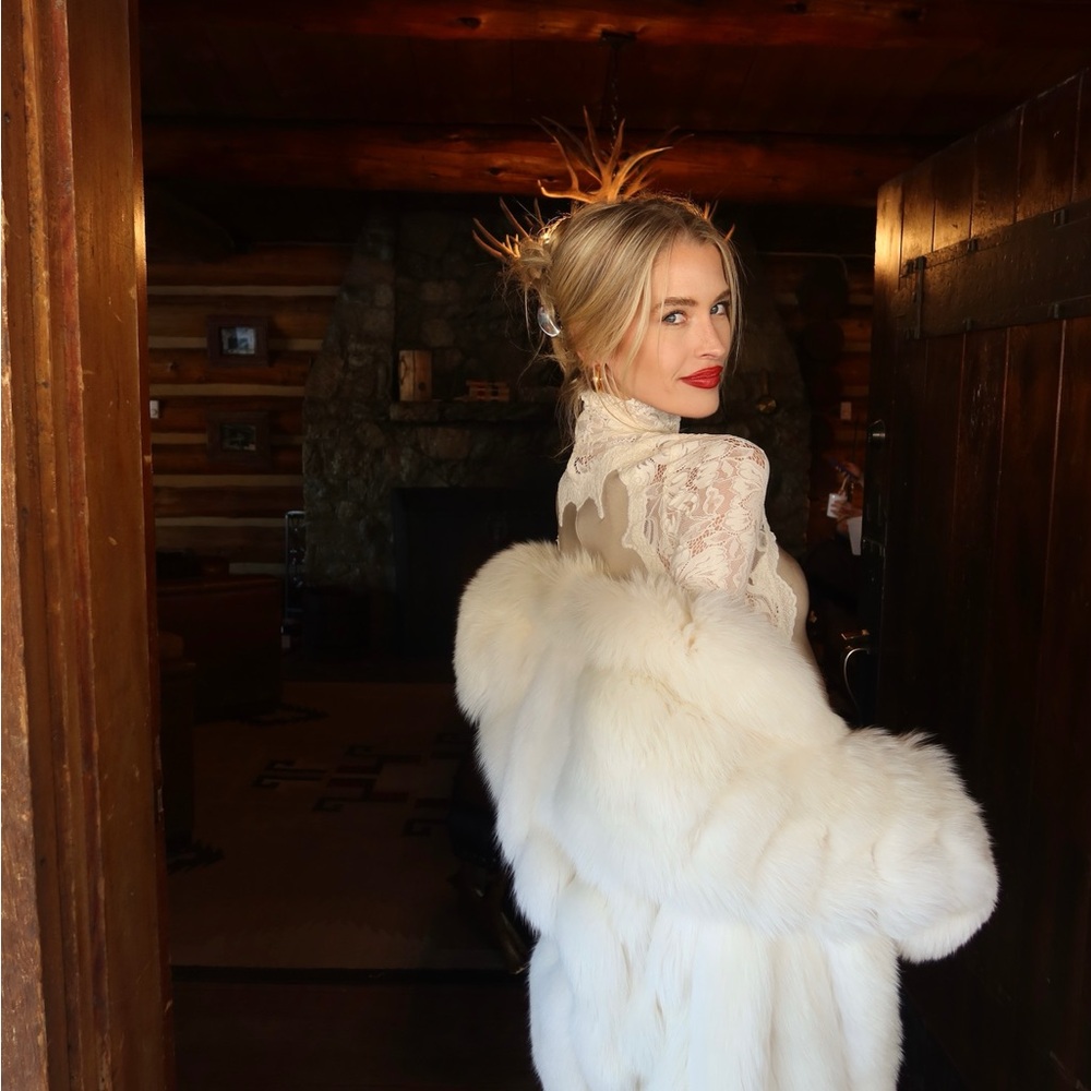 Elegant White Fur Coat
